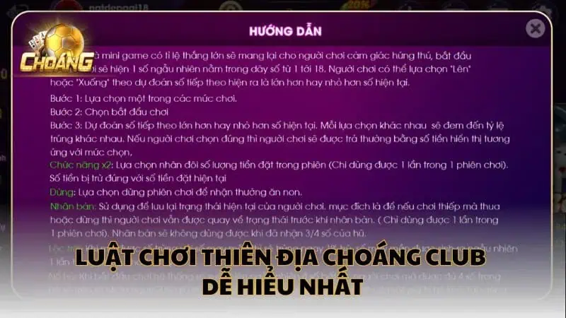 Đọc kỹ luật chơi để tham gia Thiên địa thuận lợi, dễ dàng