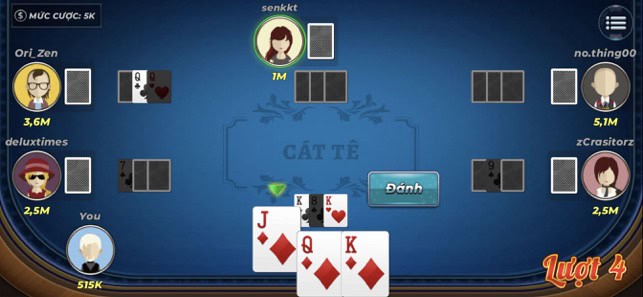 Người chơi hãy giữ lại những lá bài lớn và mạnh nhất cho các vòng cuối để tạo lợi thế&nbsp;