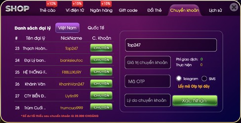 chương trình cho đại lý choangclub