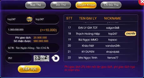 đăng ký đại lý choáng club