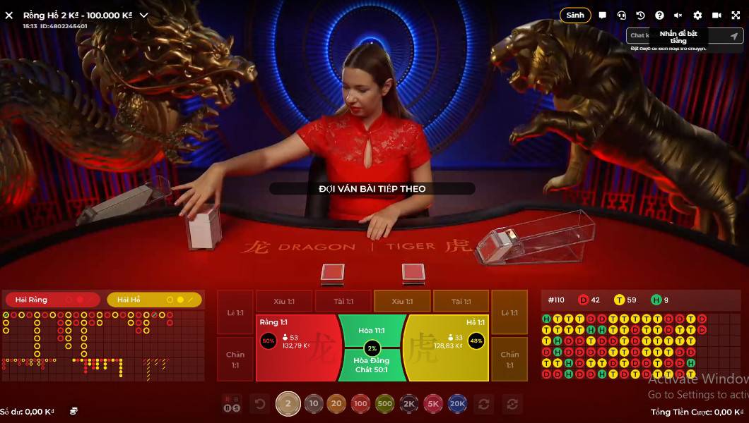 Người chơi được trải nghiệm cá cược chân thực như đang ở sòng bài thực thụ